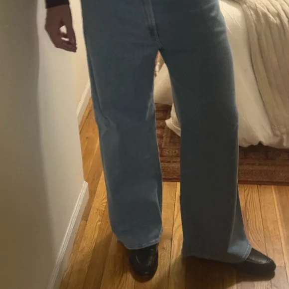 Men's Light Blue Wide-Leg flared Jeans